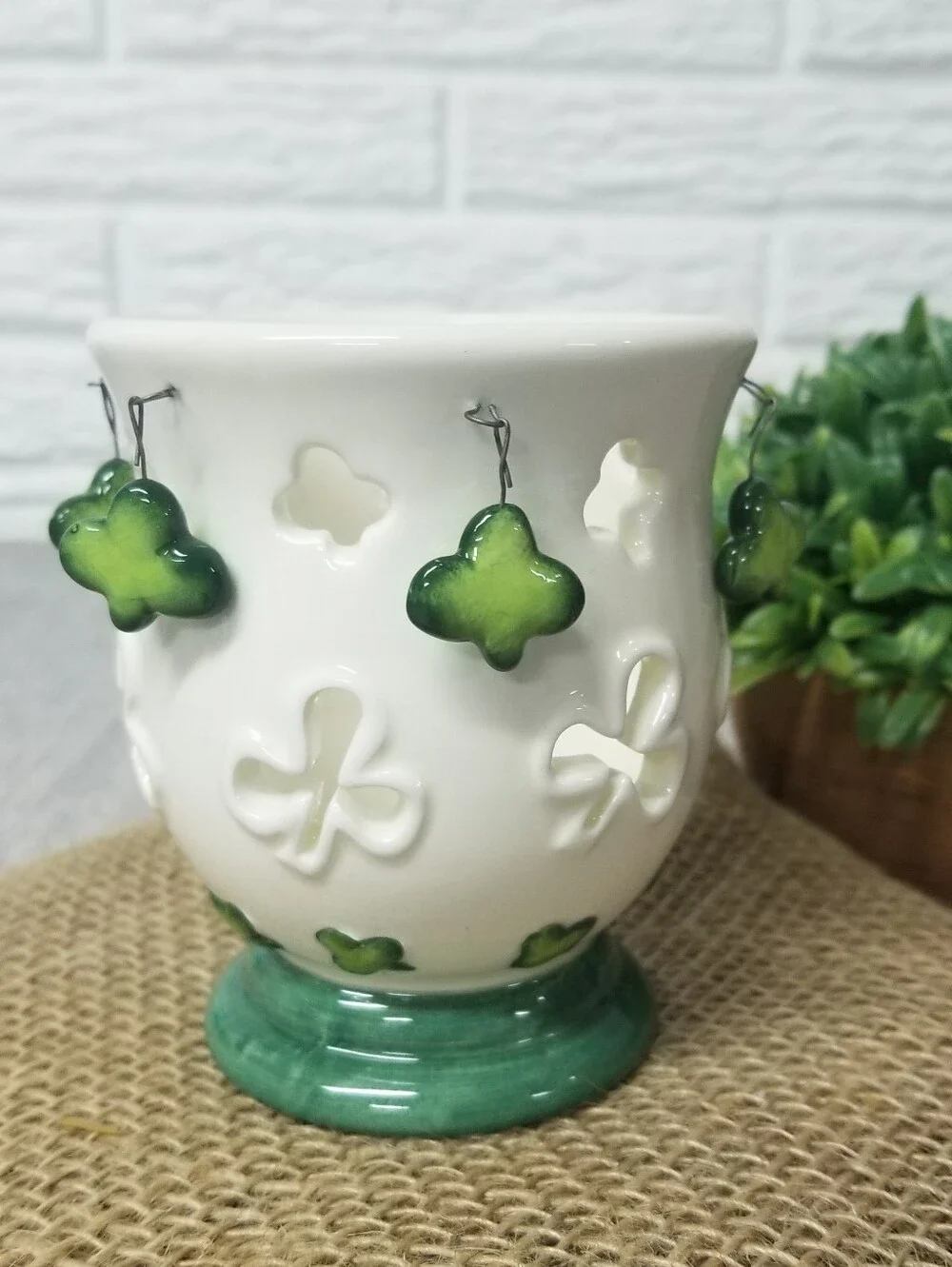 Whimsical Shamrock Candle Holder